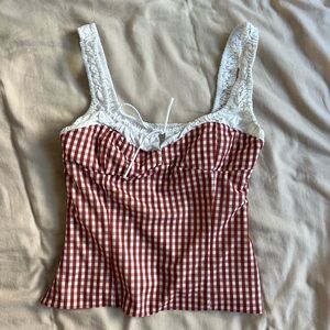 Zara checker milkmaid top
